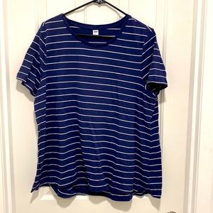 Navy Blue and white Striped Tee by Old Navy Size XL